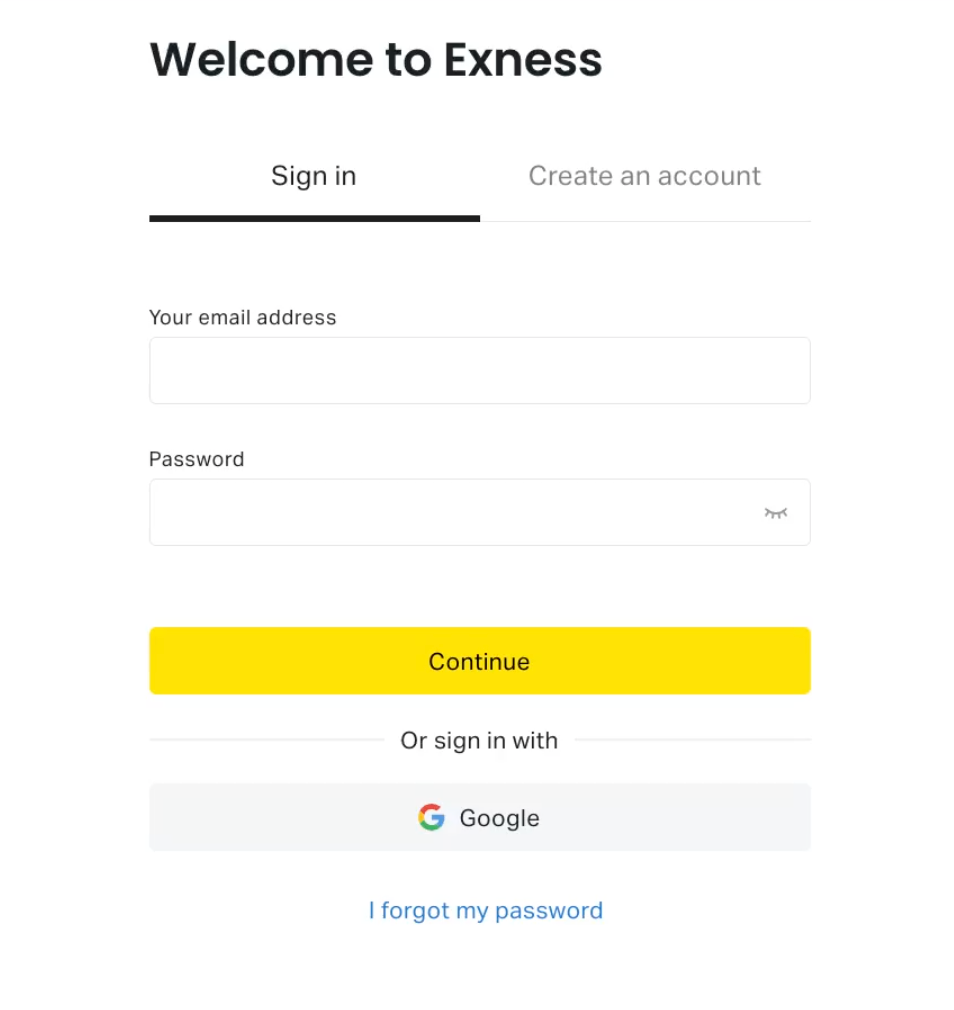 Exness Login