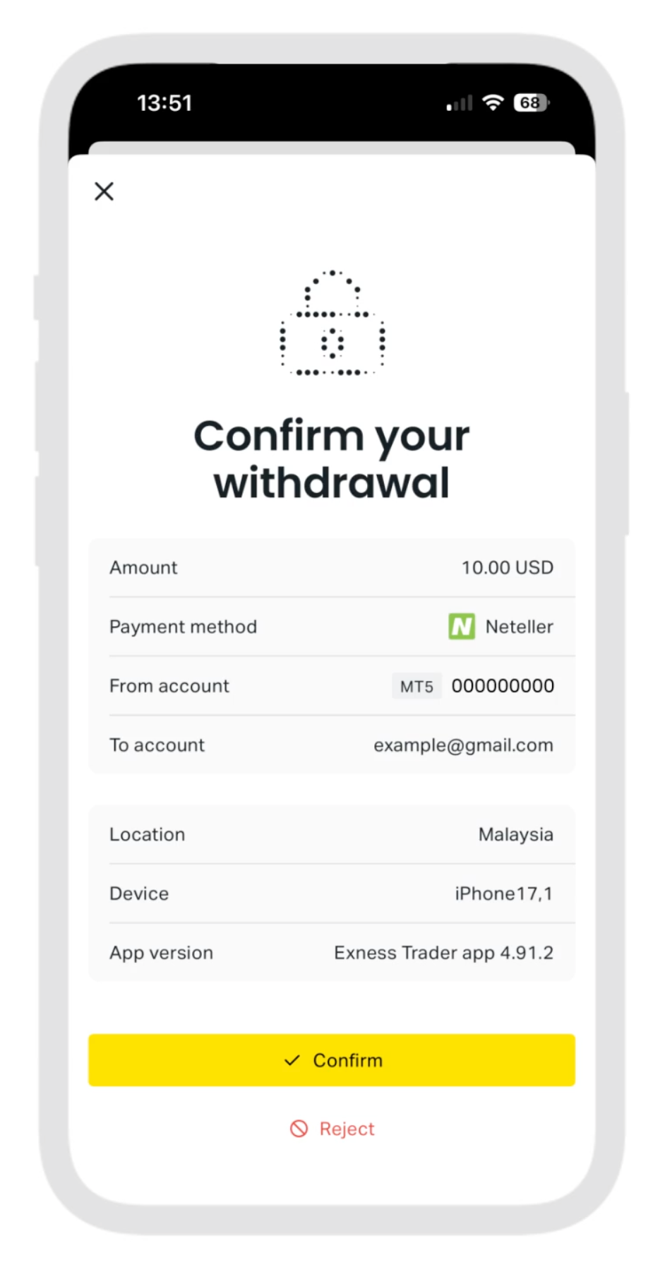 Withdraw on the Exness Trade App Withdraw on the Exness Trade App